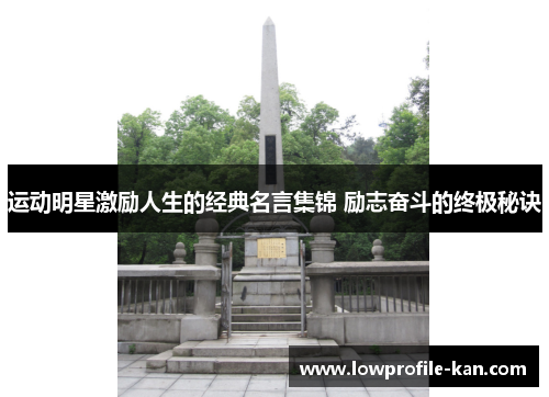 运动明星激励人生的经典名言集锦 励志奋斗的终极秘诀